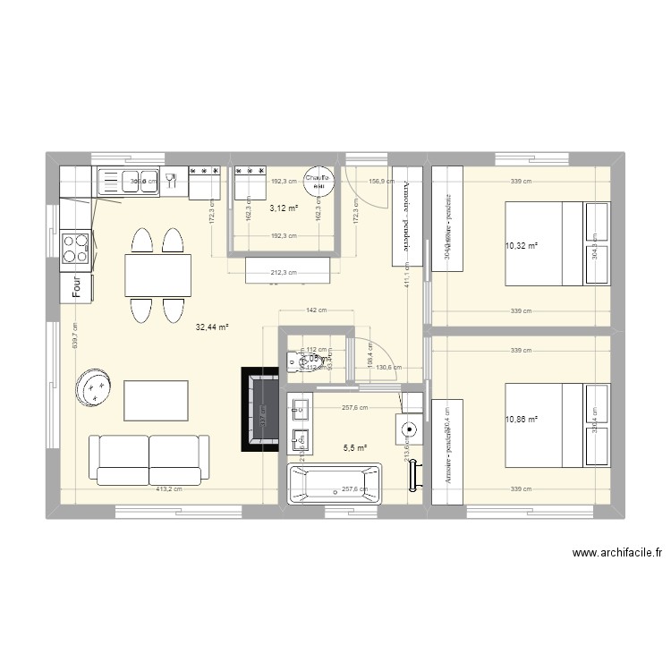 maison 60m2. Plan de 0 pièce et 0 m2