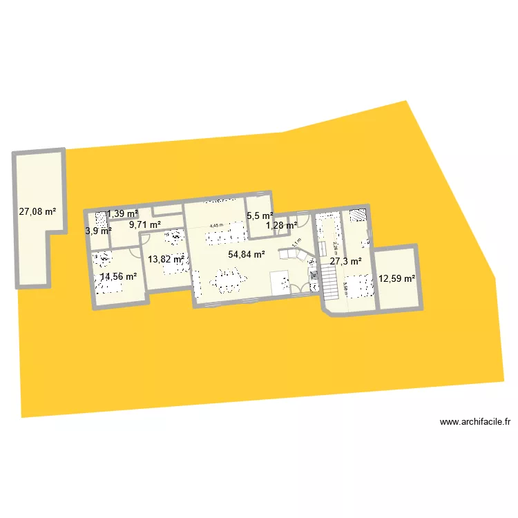 maison vergez. Plan de 11  et 172 m²
