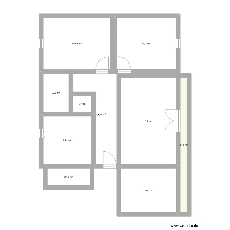 Appartement Liberation. Plan de 