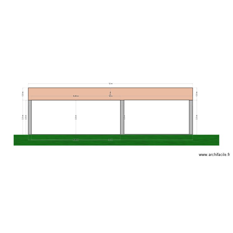 Garage coupe sud - nord. Plan de 0 pièce et 0 m2