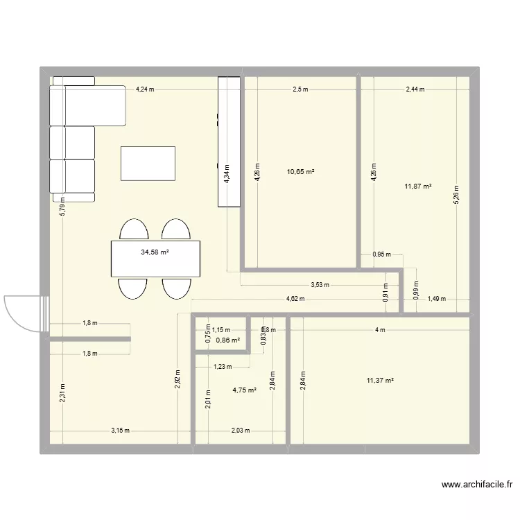 MAISON DE NOS REVES :P 2. Plan de 6 pièces et 74 m² MAISON DE NOS REVES :P 2. Plan de 6 pièces et 74 m²