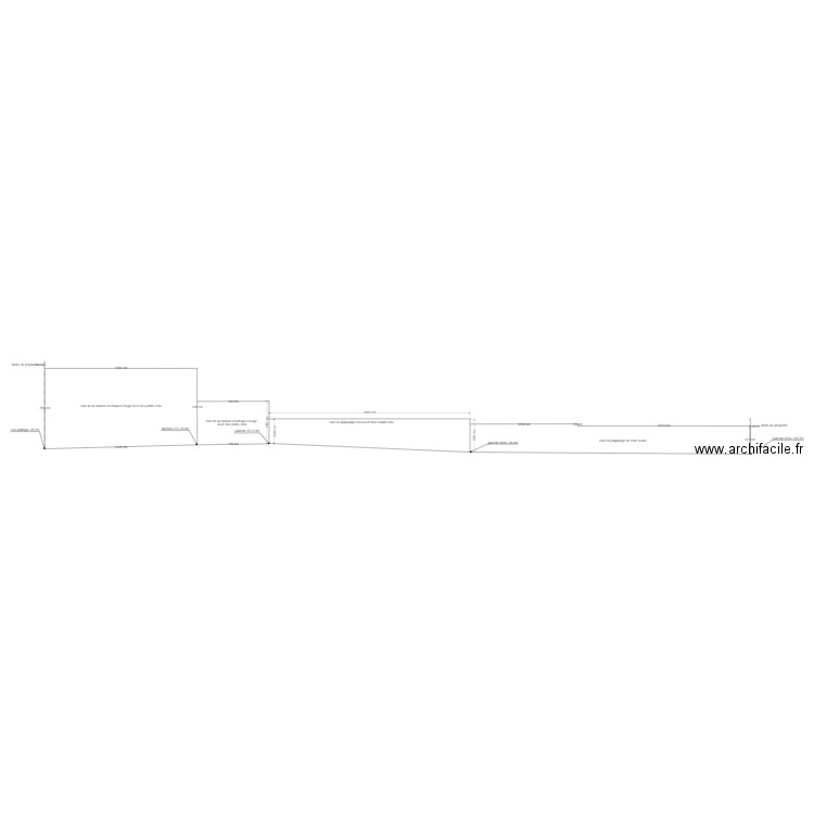 plan de coupe C-C avec le projet d'extension 2. Plan de 0 pièce et 0 m2