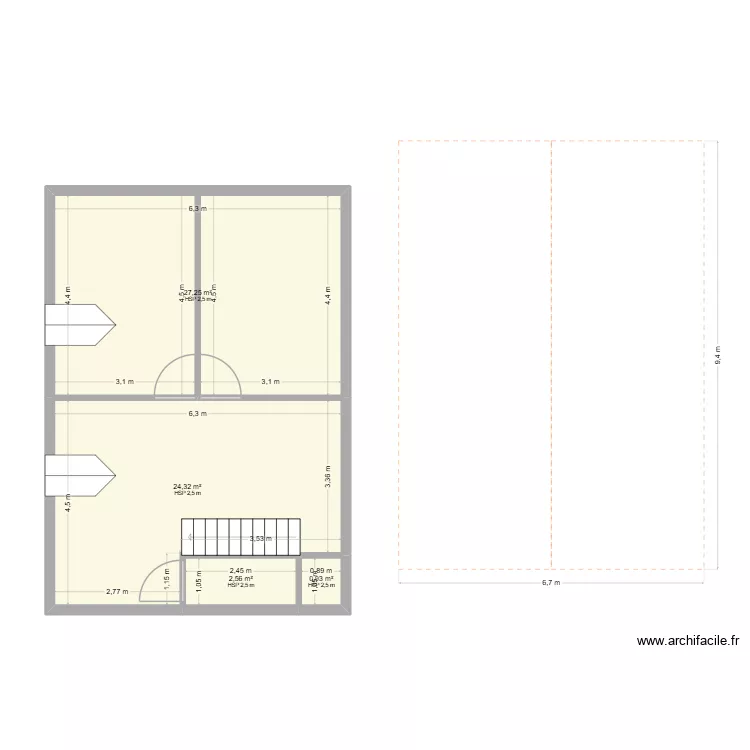 1ER - 22. Plan de 4 et 55 m² 1ER - 22. Plan de 4 et 55 m²