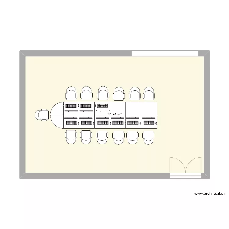 Salle informatique. Plan de 