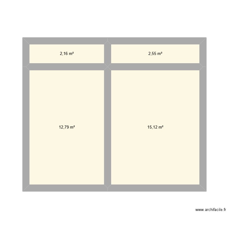 CMF. Plan de 4 pièces et 33 m2