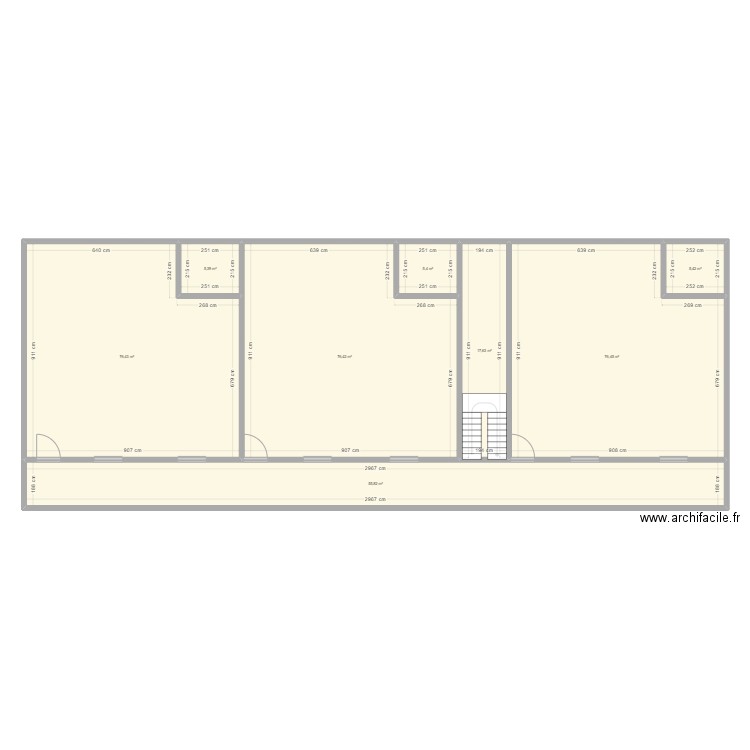 Projet Immeuble Kahani-V1. Plan de 35 pièces et 1291 m2