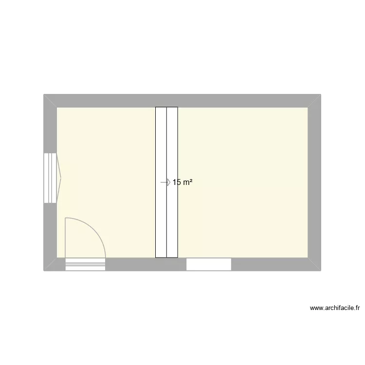 SALLE DE BAIN SIMPLE. Plan de 1  et 15 m²