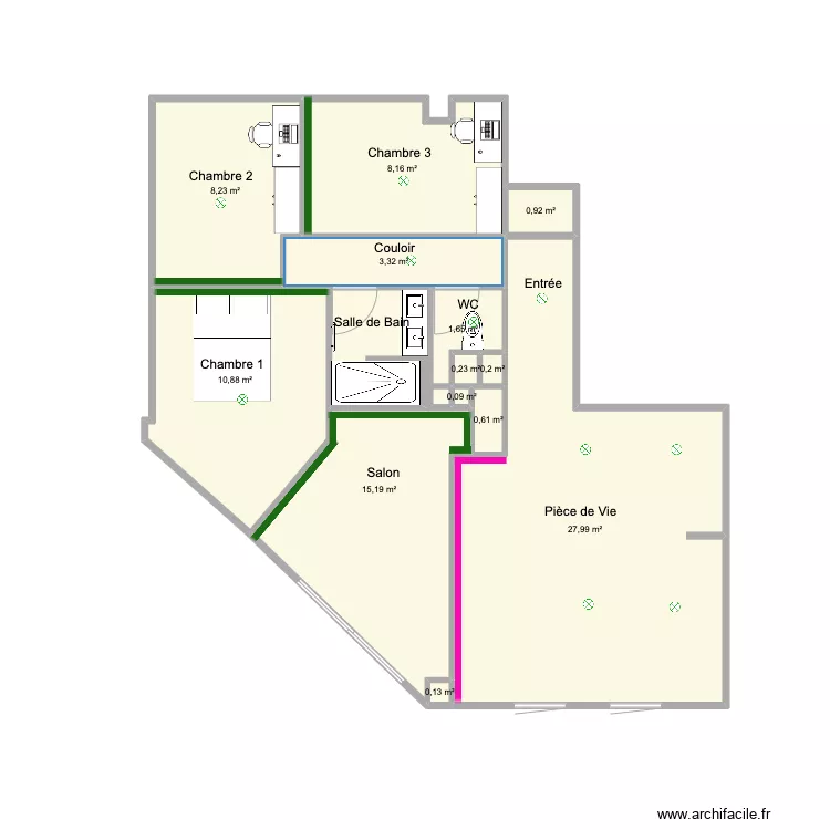 Evry 3 4CHB V1 Ikea. Plan de 