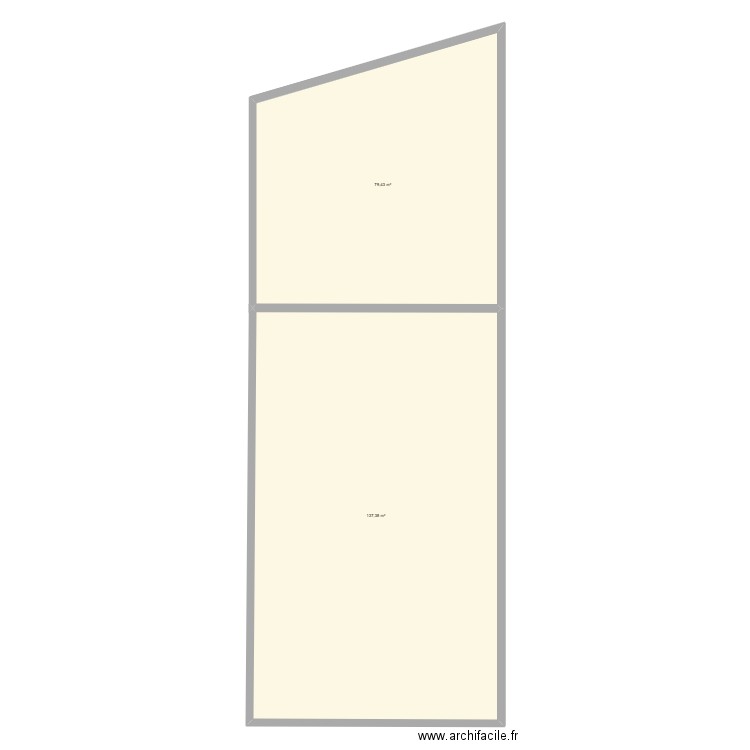 hjgh. Plan de 2 pièces et 217 m2