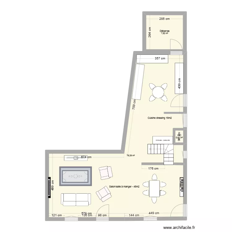 RDC MEUBLEE BRIANCON V3. Plan de 