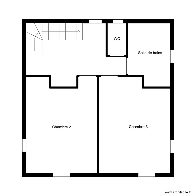 FRAZAO - 1er étage. Plan de 5 pièces et 47 m2