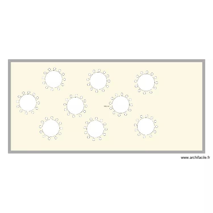 Pan de table. Plan de 1  et 195 m²