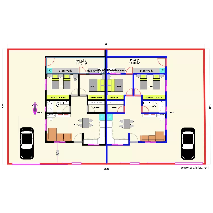 HOUSE 11X7.5M. Plan de 