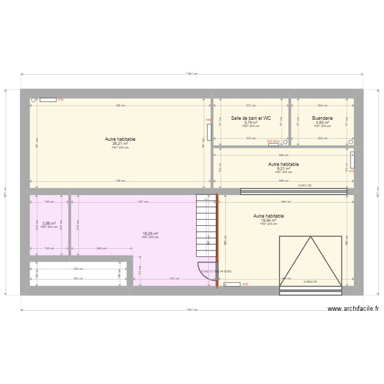 24001425. Plan de 17 pièces et 187 m2