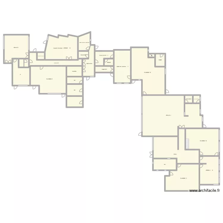 ecole2. Plan de 30  et 792 m²