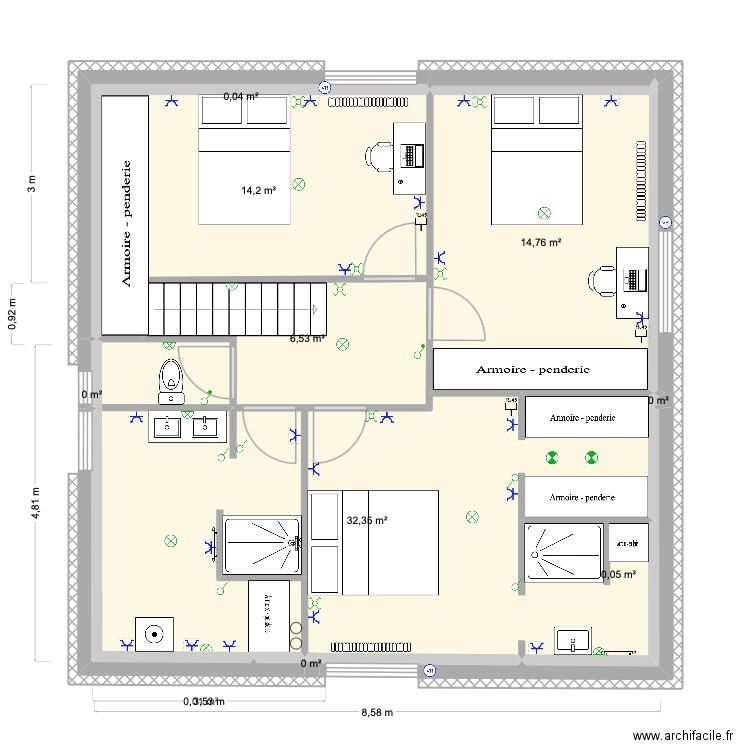 2e étage définitif chauffage. Plan de 0 pièce et 0 m2
