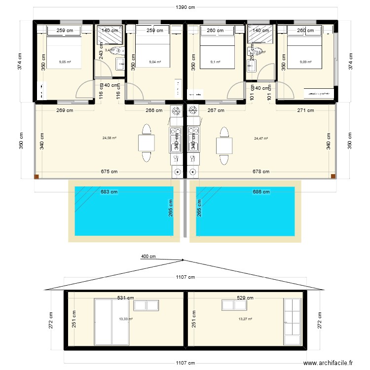 Popotte 30 nov 25. Plan de 10 pièces et 119 m2