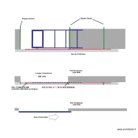 plan pose rail ma&ccedil;onneries 4 m coulissant &agrave; gauche avec  portillon
