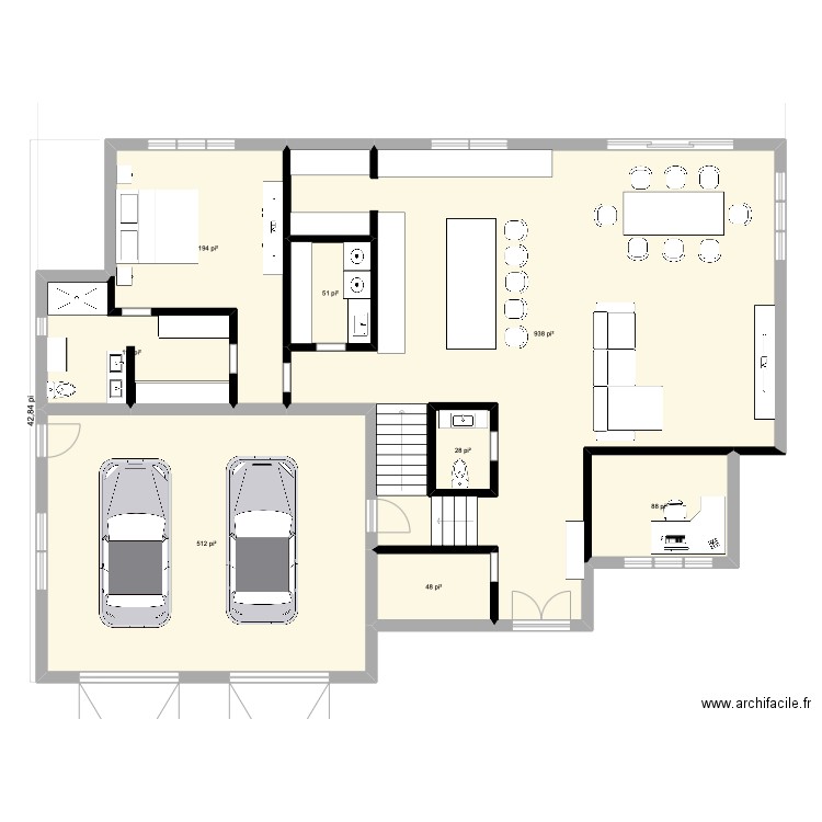 Hugues1. Plan de 8 pièces et 187 m2