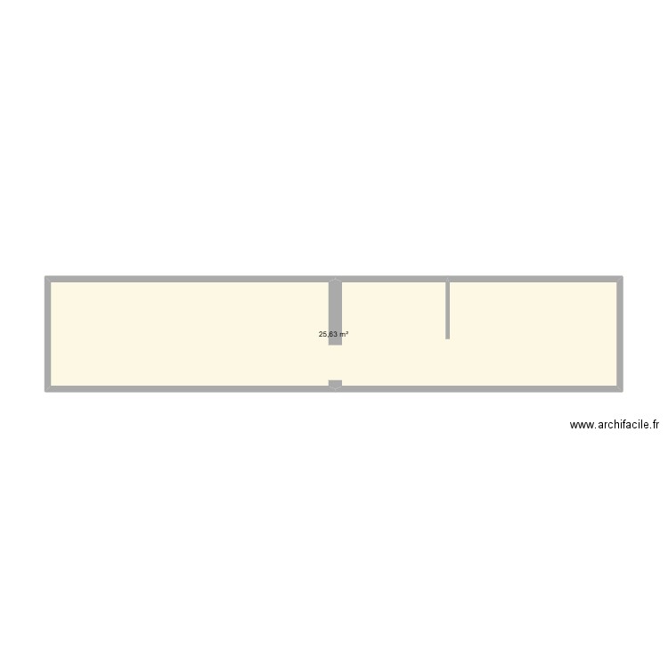 Labo. Plan de 1 pièce et 26 m2