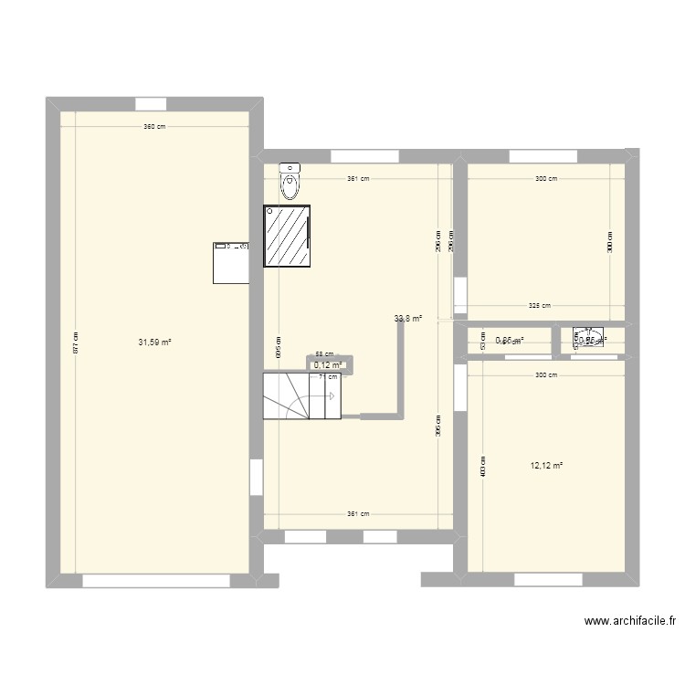 Pagnol. Plan de 3 pièces et 52 m2