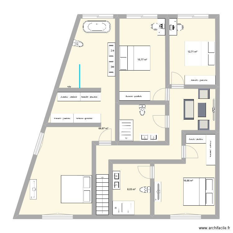 étage . Plan de 0 pièce et 0 m2