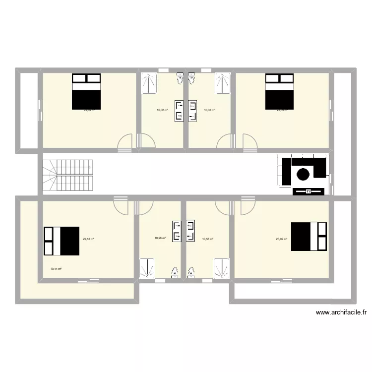 plan & etage khabou. Plan de 9  et 141 m²