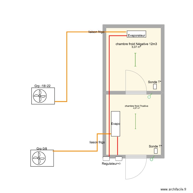 restaurant LEFFE Thonon les bains. Plan de 2 pièces et 10 m2