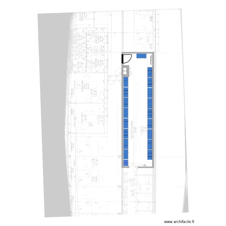 Vestiaire 1er Marche. Plan de 1 pièce et 0 m2
