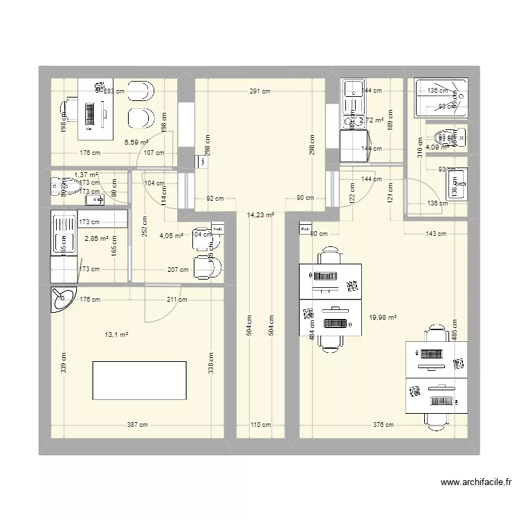 Saint Joseph RDC // V3 option couloir. Plan de 