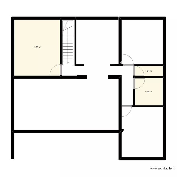 dassy essai. Plan de 3 pièces et 22 m²