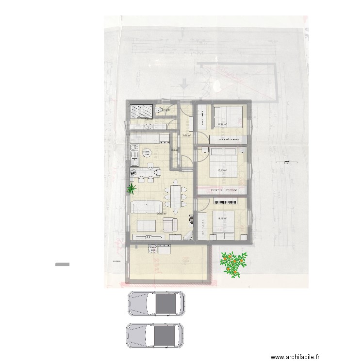 saint cyprien. Plan de 8 pièces et 73 m2