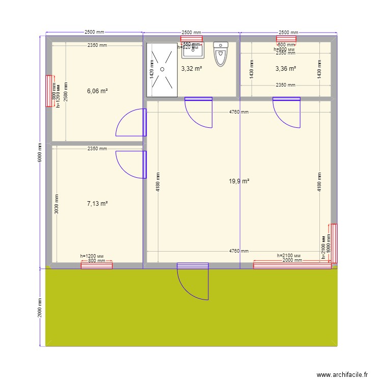 45 888 сауна пере. Plan de 0 pièce et 0 m2