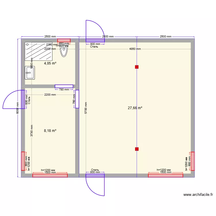45 888 сауна пере. Plan de 