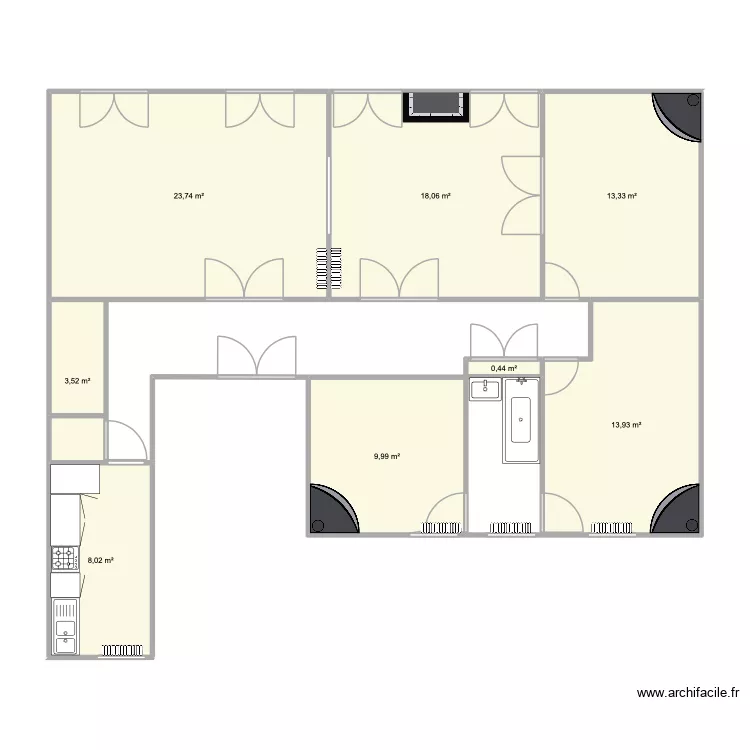 Appt. Plan de 8  et 91 m²