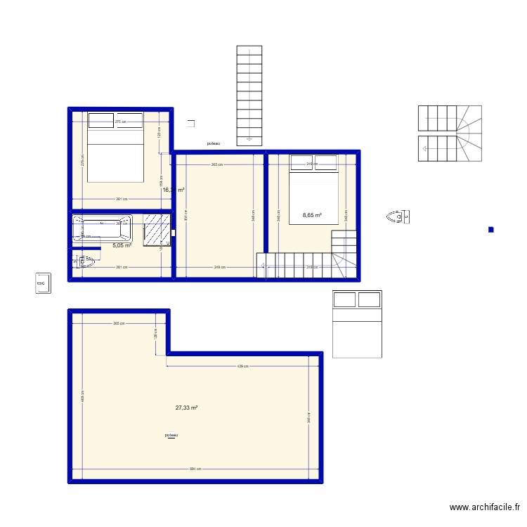 maison3. Plan de 4 pièces et 57 m2