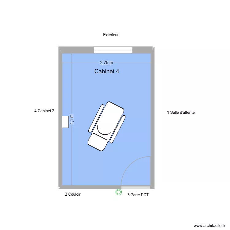 31288 Cabinet 4. Plan de 1  et 11 m²