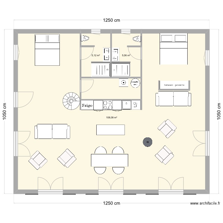 Nouveau. Plan de 3 pièces et 118 m2