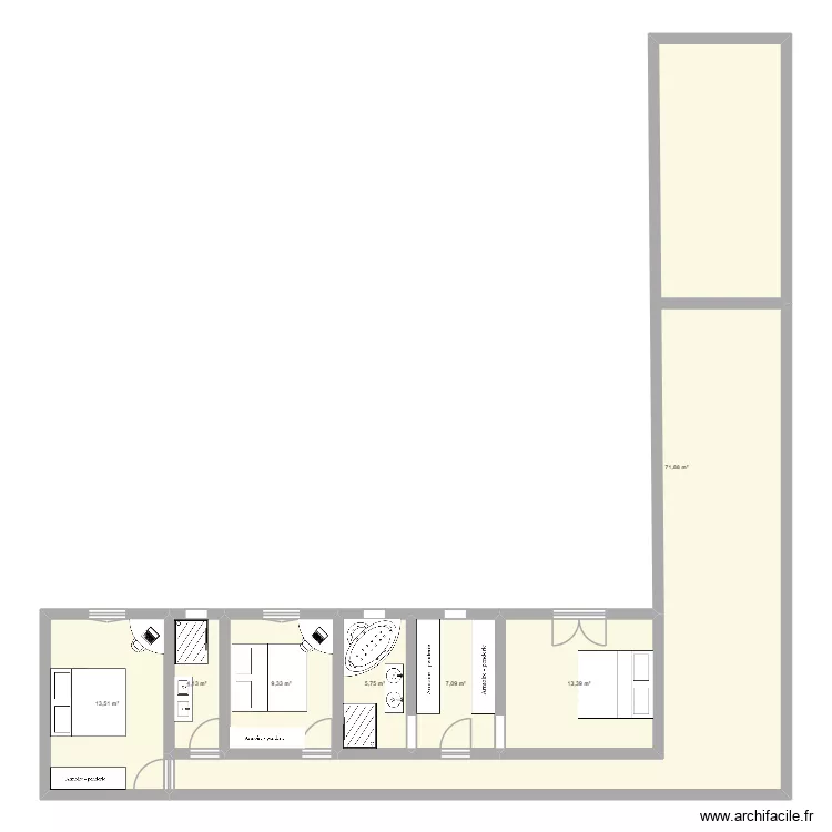 maison2. Plan de 7  et 125 m²