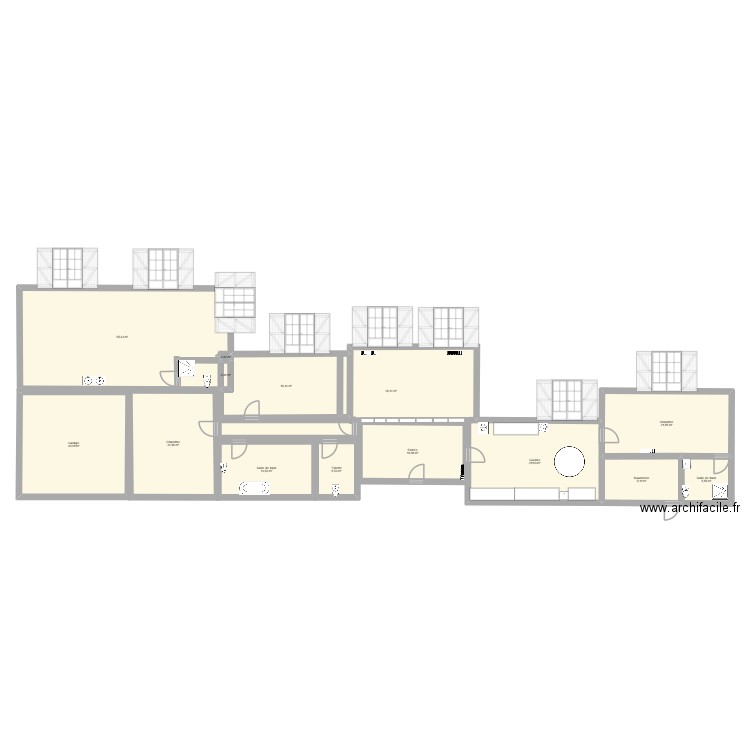 Saint Mathieu. Plan de 14 pièces et 259 m2