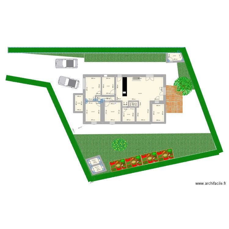 MAISON MODIF 2. Plan de 13 pièces et 115 m2