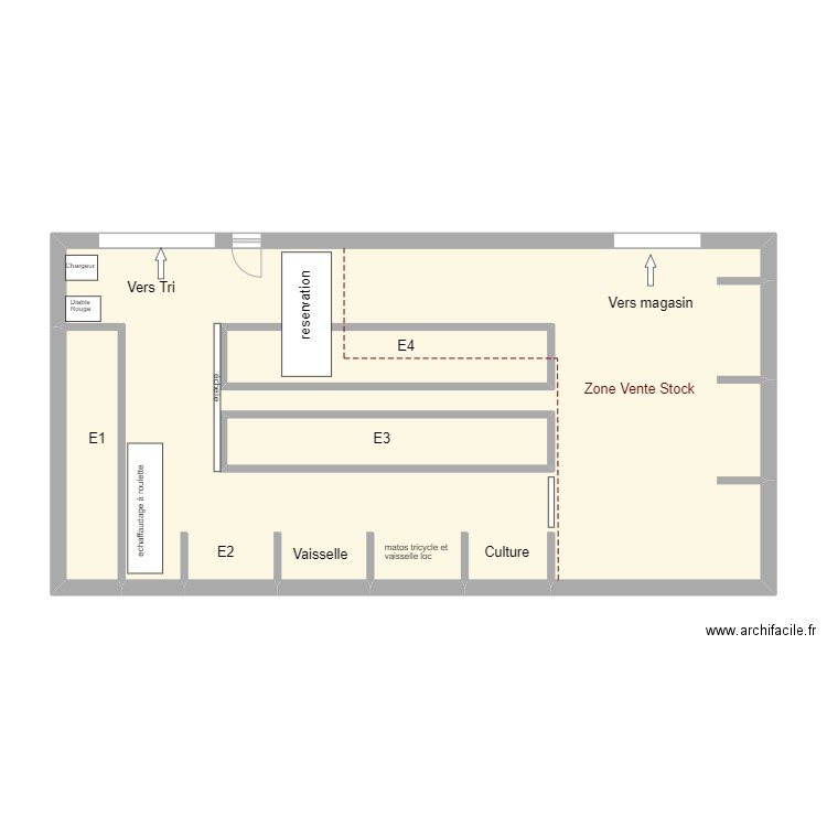 plan stock. Plan de 0 pièce et 0 m2