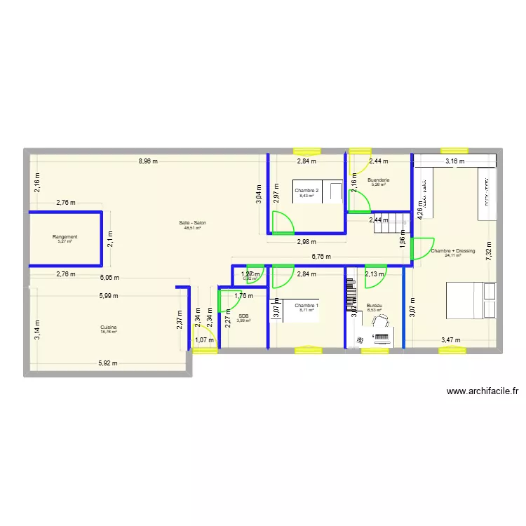 modification int&eacute;rieur de maison. Plan de 10  et 131 m²