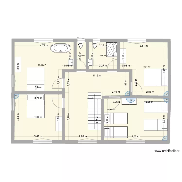 1er Etage MF V2. Plan de 6 et 88 m² 1er Etage MF V2. Plan de 6 et 88 m²