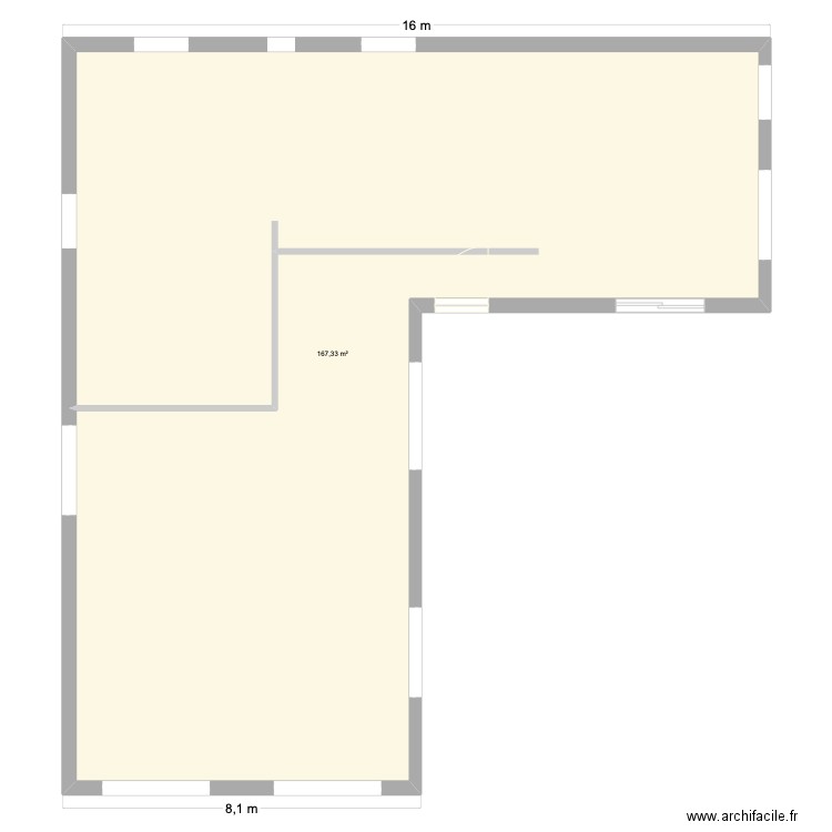 luc. Plan de 1 pièce et 167 m2
