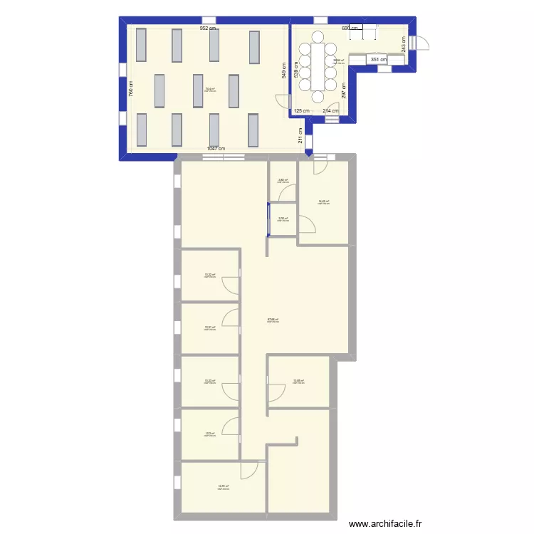 Cabinet existant + extension 1. Plan de 