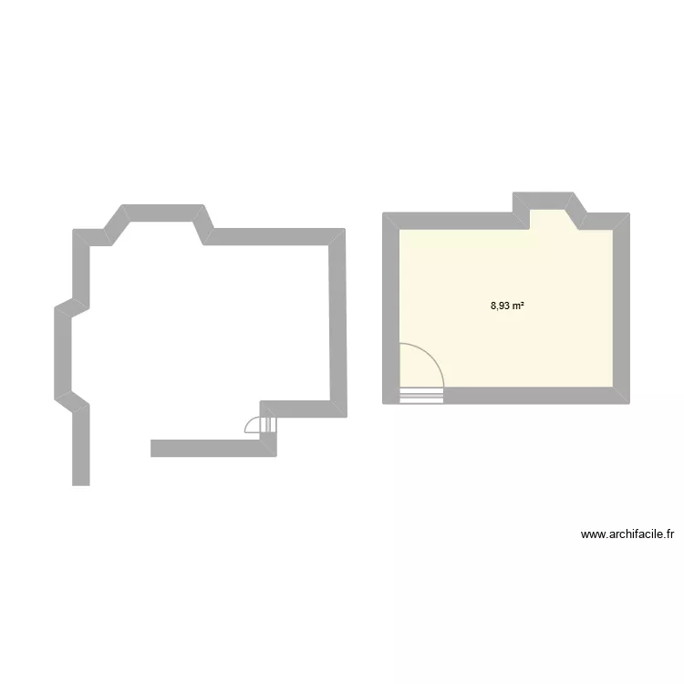 Appart Angy. Plan de 1  et 9 m²