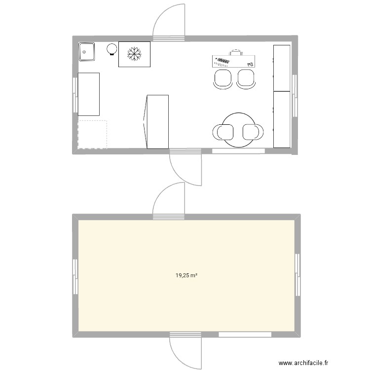 LOCAL entreprise. Plan de 1 pièce et 19 m2
