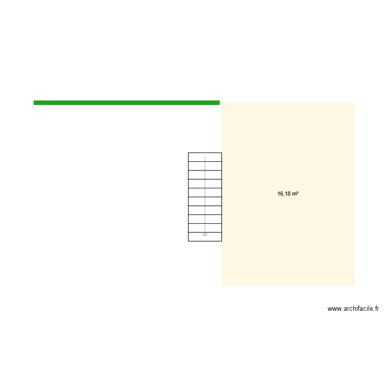 garage. Plan de 1 pièce et 16 m2