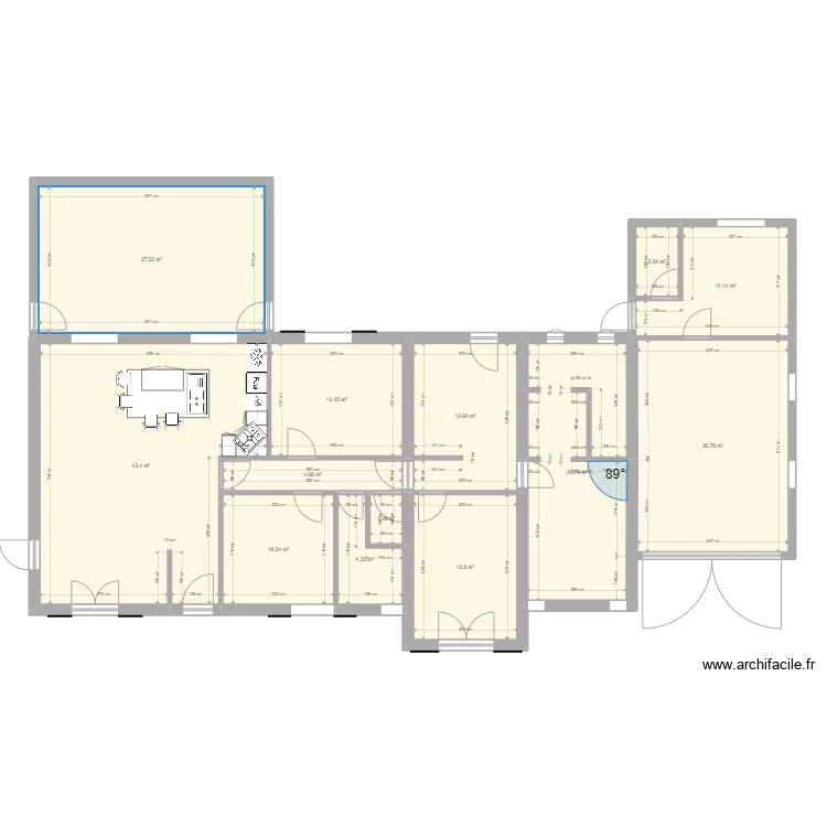 maison cuisine V5 Veranda modif mur cuisine. Plan de 13 et 190 m² maison cuisine V5 Veranda modif mur cuisine. Plan de 13 et 190 m²